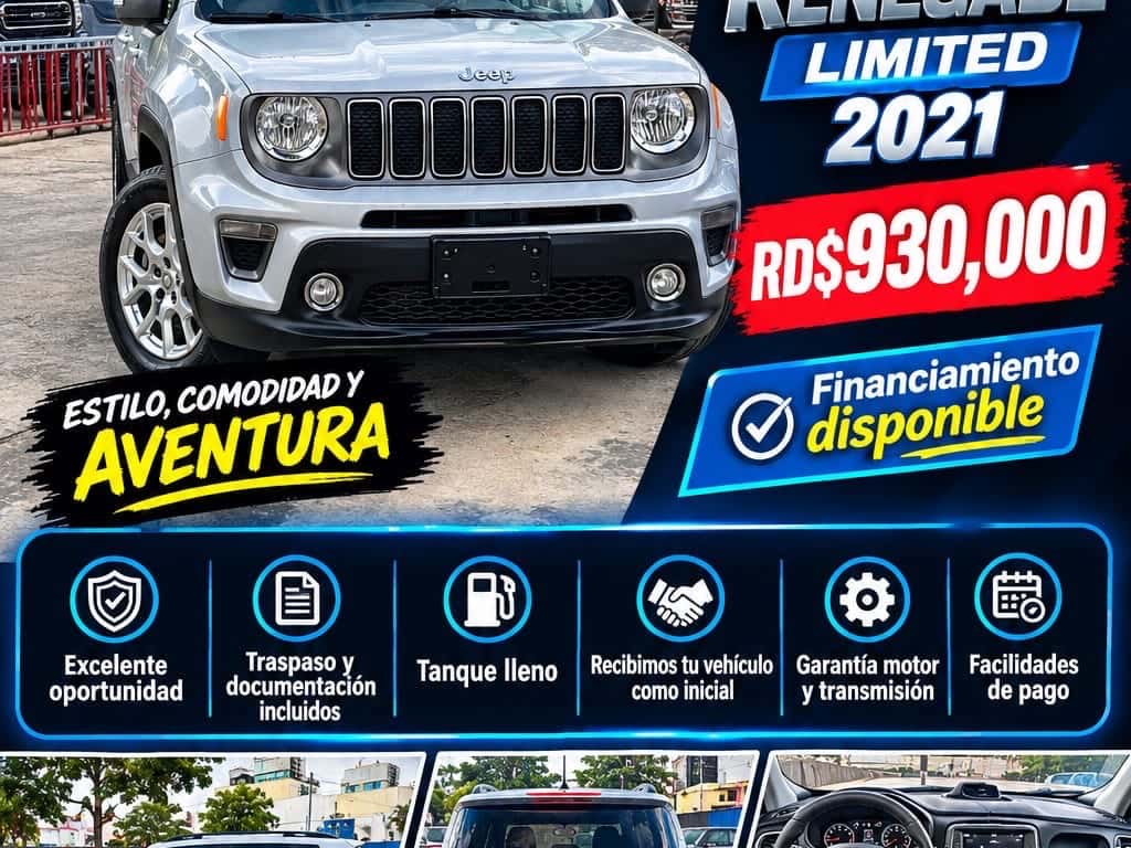 2021 Jeep Renegade Limited usado en venta por Welin Jimenez