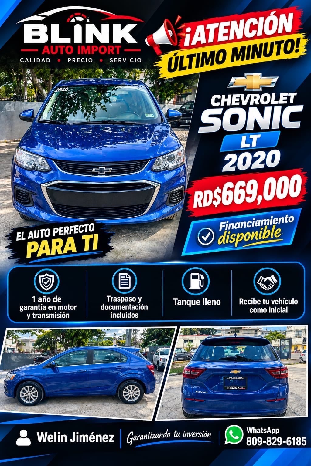 Chevrolet Sonic 2020 en venta - vista principal