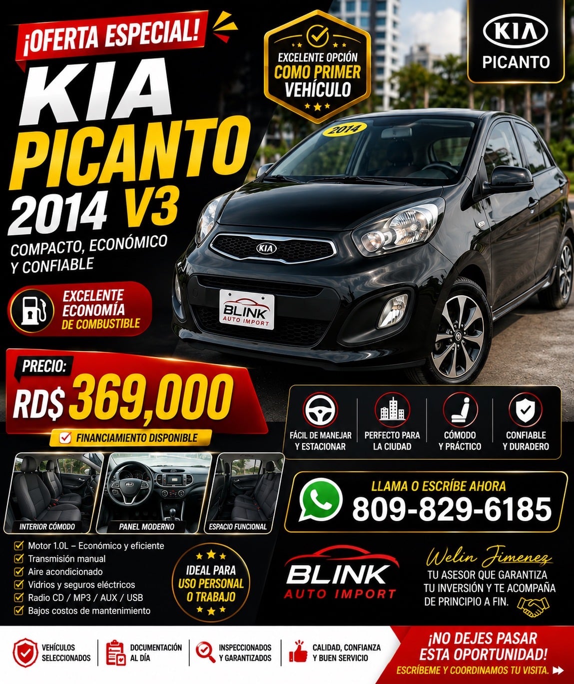 Kia Picanto L X 2014 en venta - vista principal