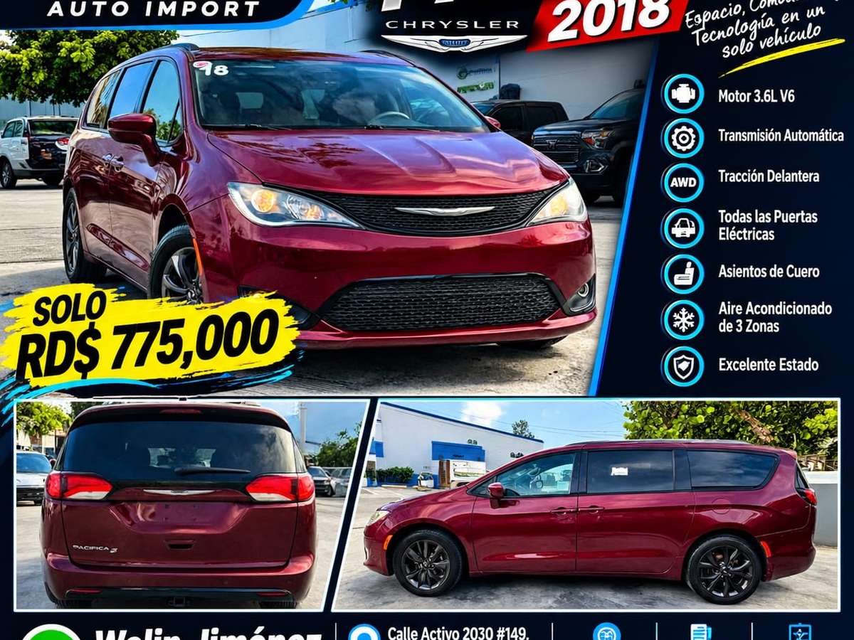 2018 Chrysler Pacifica Touring usado en venta por Welin Jimenez