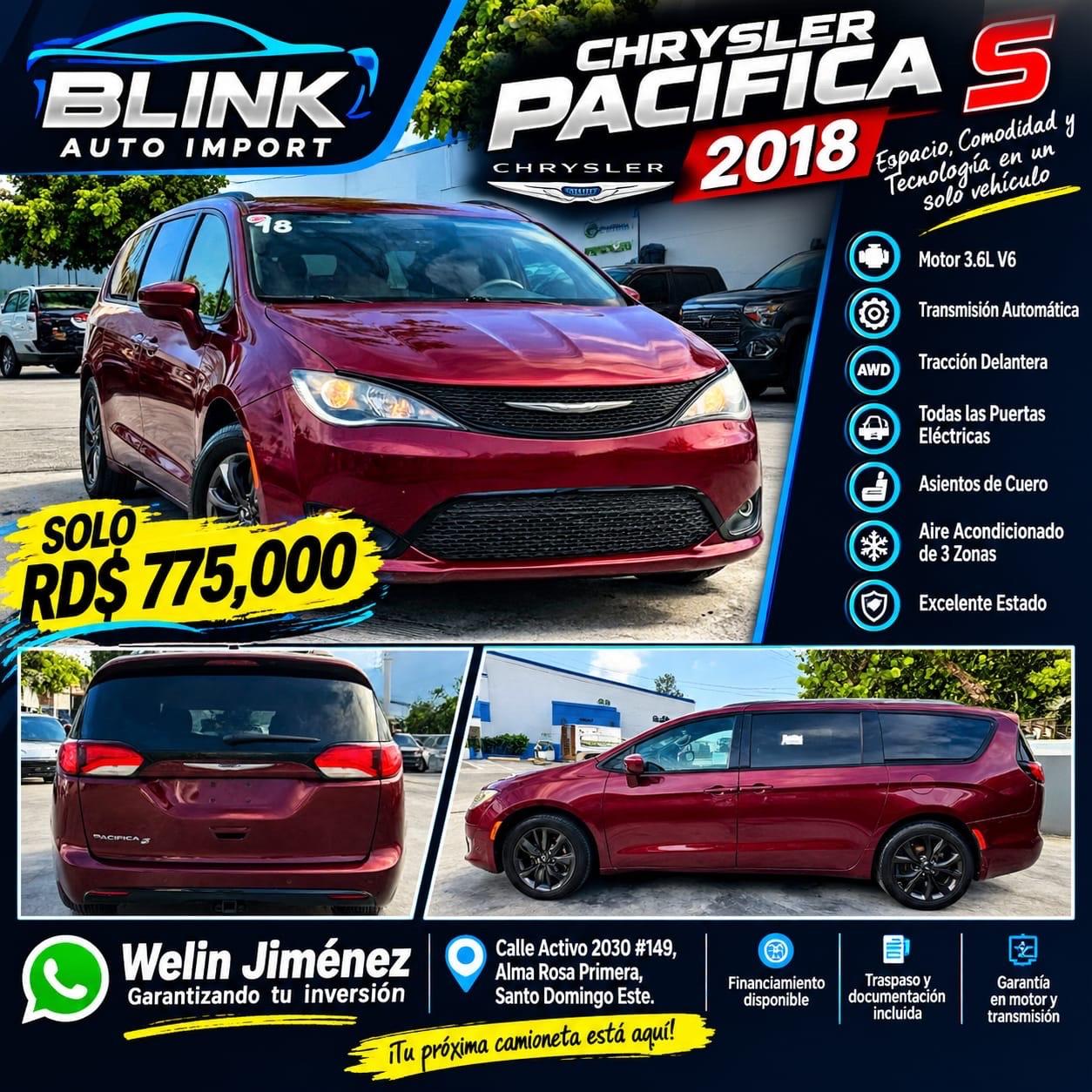 Chrysler Pacifica Touring 2018 en venta - vista principal