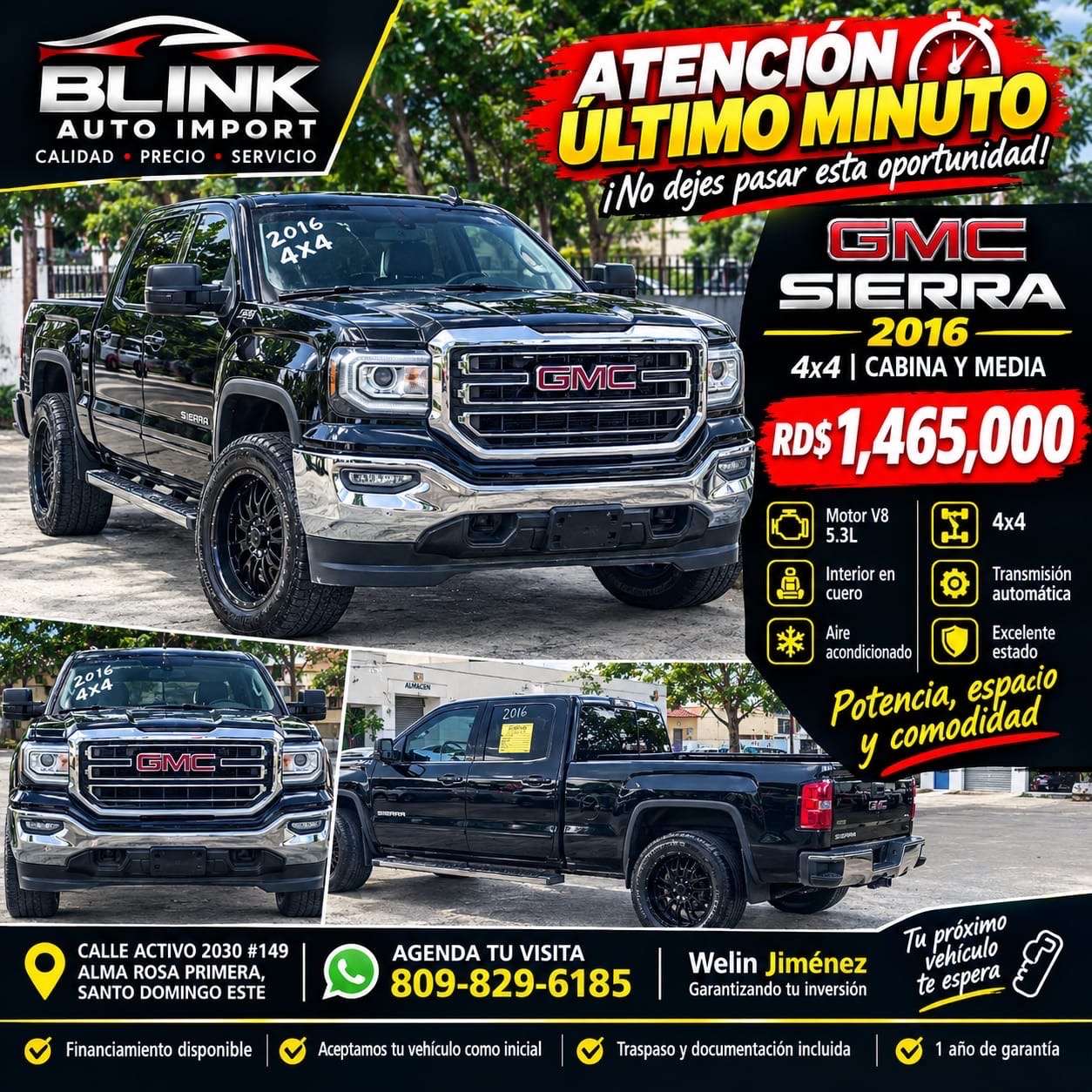 2016 GMC Sierra 1500 SLT usado en venta por Welin Jimenez