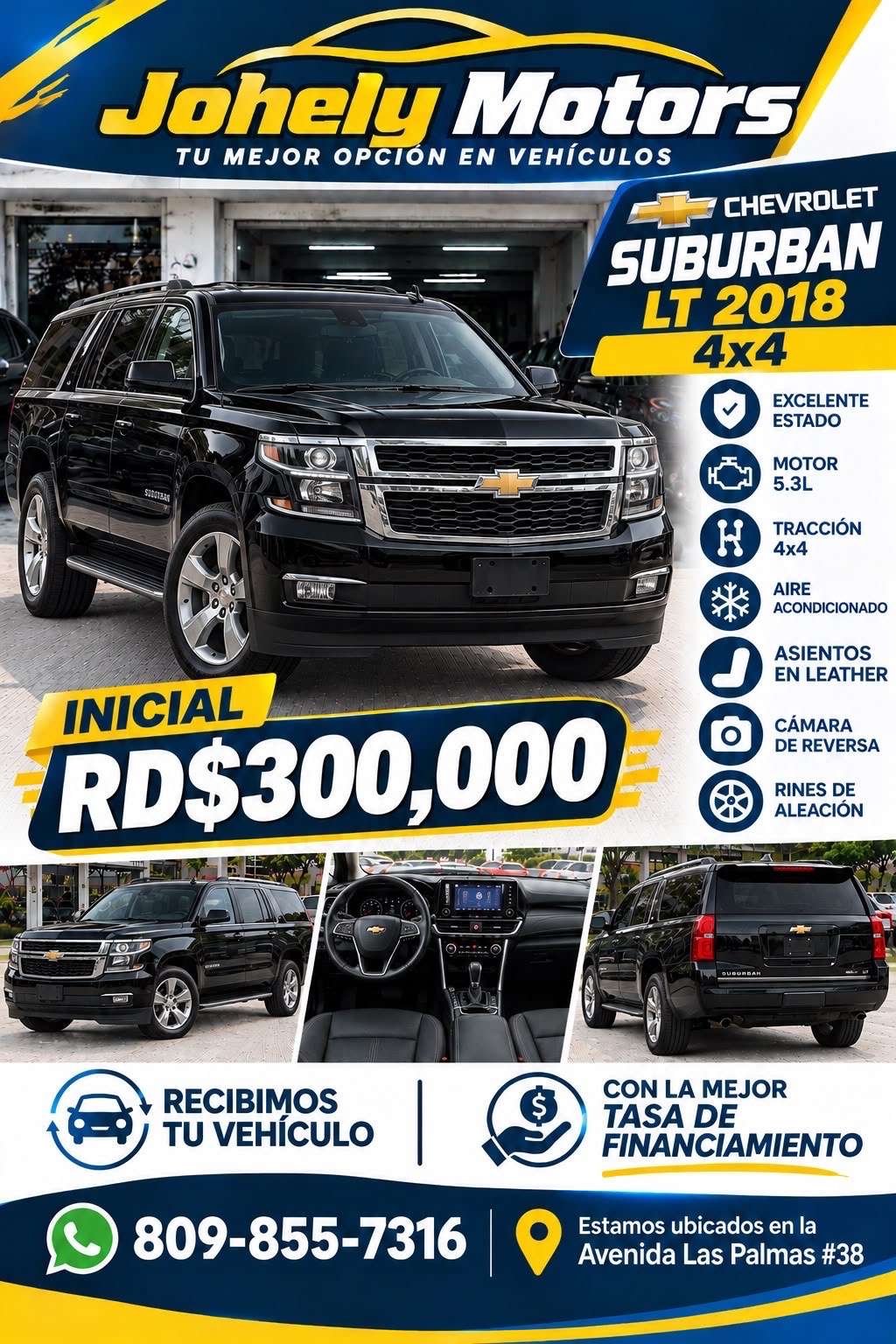 2018 Chevrolet Suburban LT usado en venta por Johely Motors